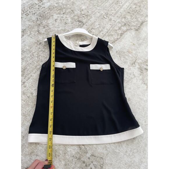 Edward Achour Paris Colorblock Sleeveless Blouse Black White Italy 36‎ US4 - Picture 11 of 11